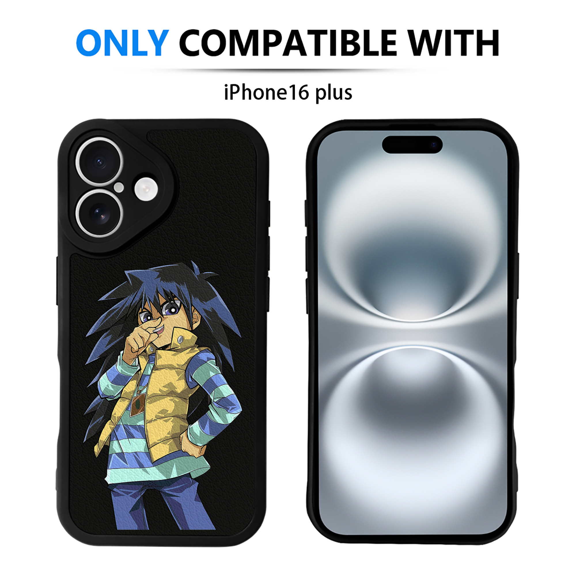 （画像用） 遊☆戯☆王 Yu-Gi-Oh! 【iPhone 16シリーズ対応】シリコンスマホケース（レザー調） 材質：シリコン
